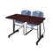 Kobe Rectangle Tables > Training Tables > Kobe Mobile Table & Chair Sets, 48 W, 24 L, 29 H, Mahogany MKTRCC4824MH44BE - alternate 1